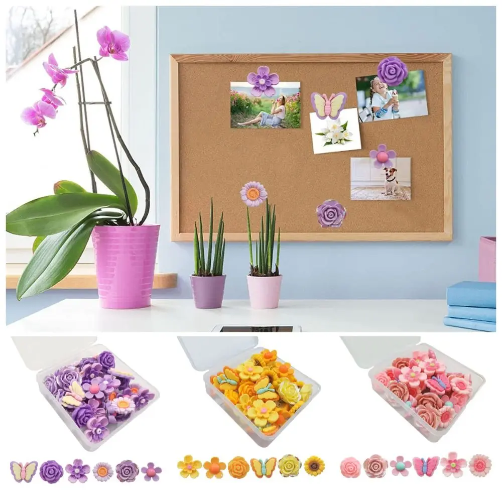 30Pcs 쉬운 설치 DIY 나비 푸시 핀 크리 에이 티브 3D 엄지 못 재사용 가능한 다채로운 장식 스터드 벽 마커