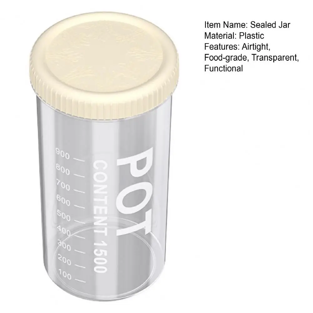 400/500/700/900ml Transparent Grain Canister Kitchen Sealed Jar Storage Container Pantry Organizer For Snacks Dried Foods Tea