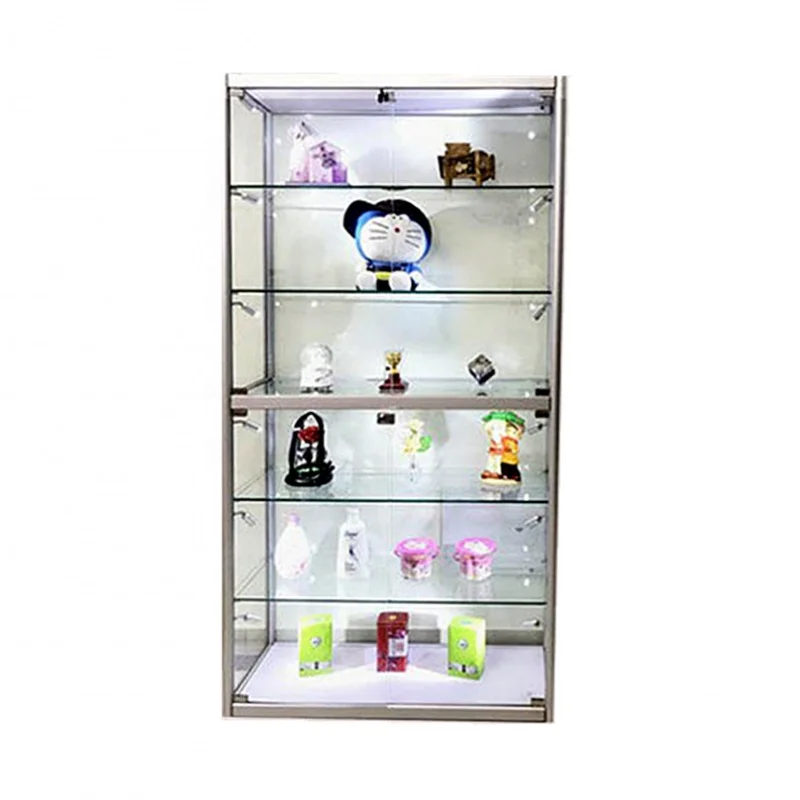 Custom. display cabinet modern glass display showcase with LED light cheap display furniture for retail shop