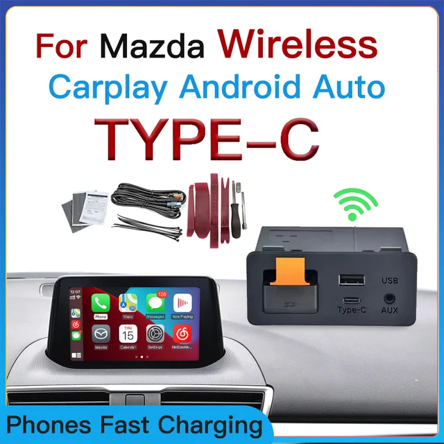 Wireless type-c CarPlay Android Auto Adapter UBS Hub OEM for Retrofit Mazda 2 3 6 CX3 CX5 CX8 CX9 MX5 Demio Miata TK78669U0C Kit 1