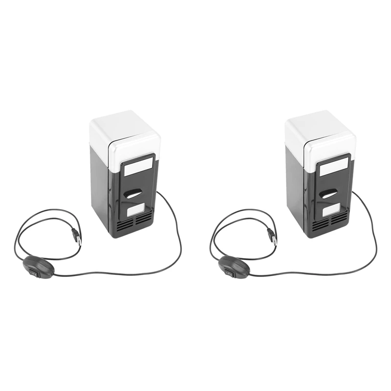 2X Usb Mini Frigo Cold Drop Shpping Freezer Usb Mini Frigo Piccolo Portatile Soda Mini Frigorifero Per Auto Nero
