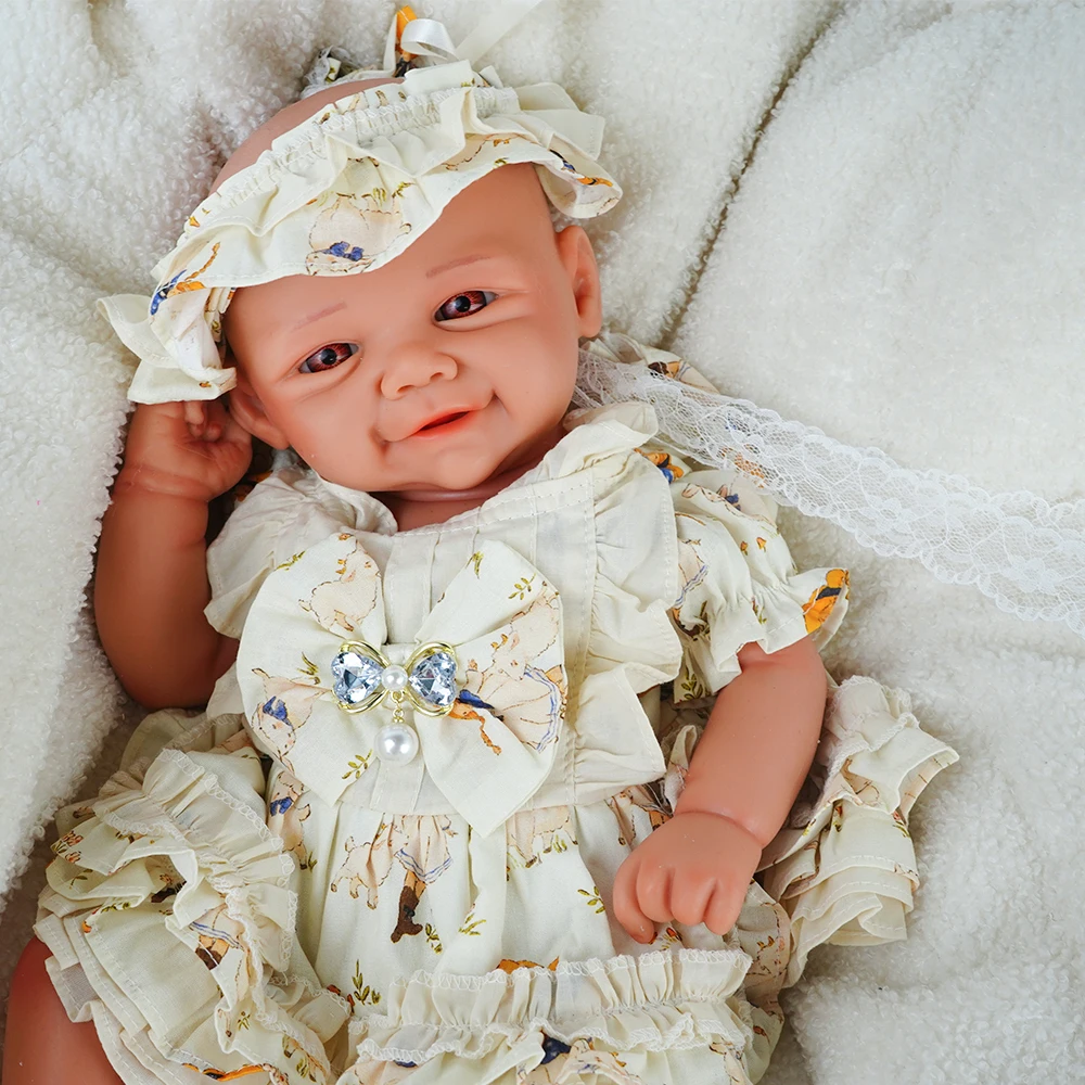 Weighted Baby Girl 18.9" Waterproof Lifelike Full Body Silicone Reborn Dolls Soft Handmade Newborn Dolls for Collector Gift reborn dolls