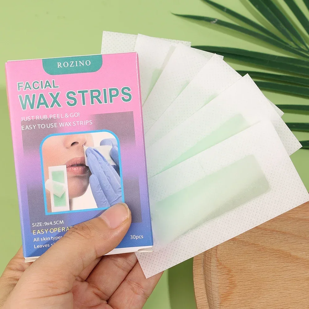 30PC Hair Removal Wax Strips Painless Fast Hairs Removal Bikini Legs Arm Hair Removal Patch Unisex Facial Body Women Beauty Tool 6
