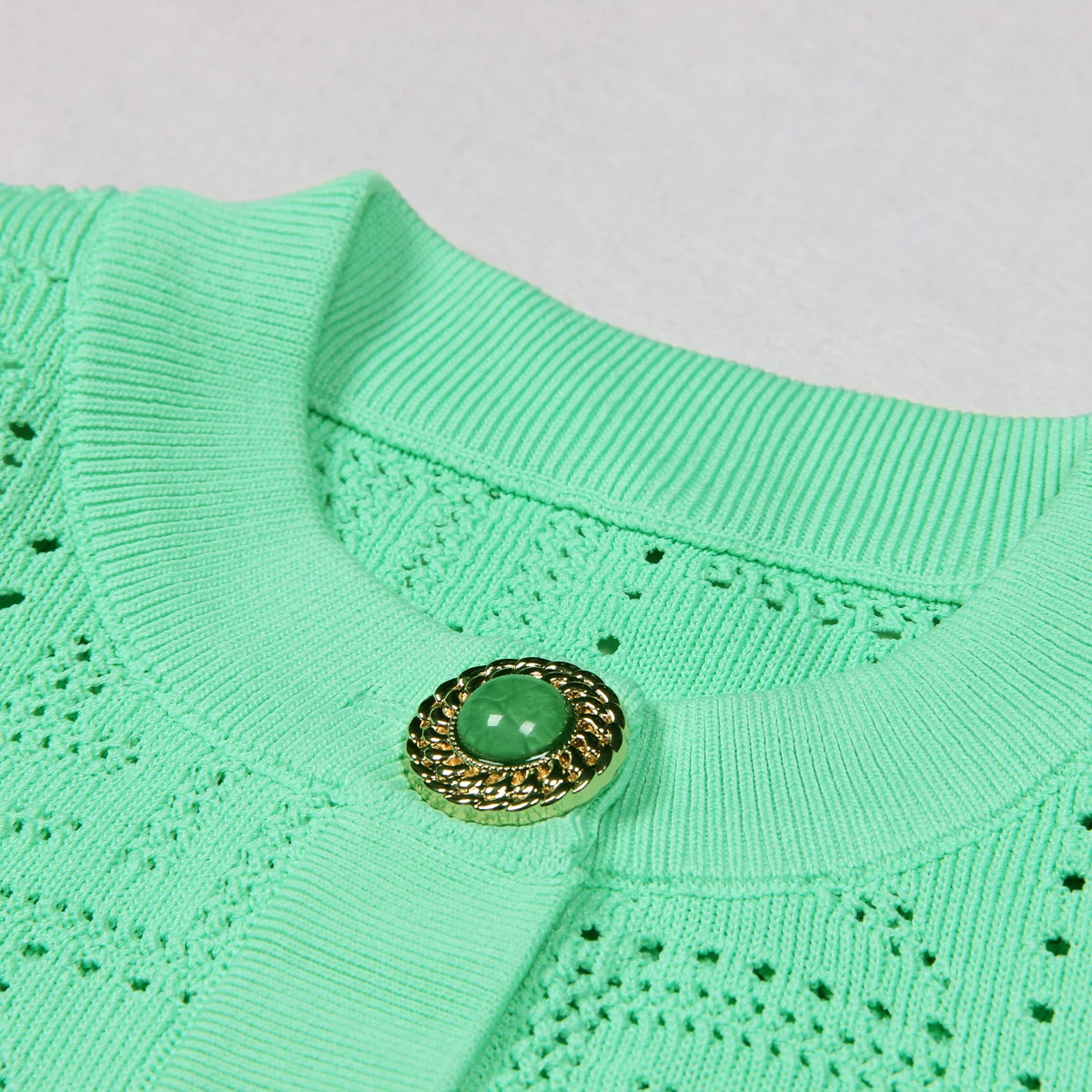 긴팔 라운드넥 가디건 상의 모직 재킷, 유럽 및 미국 하이 퀄리티 니트웨어, 2024 용수철 가을 신상