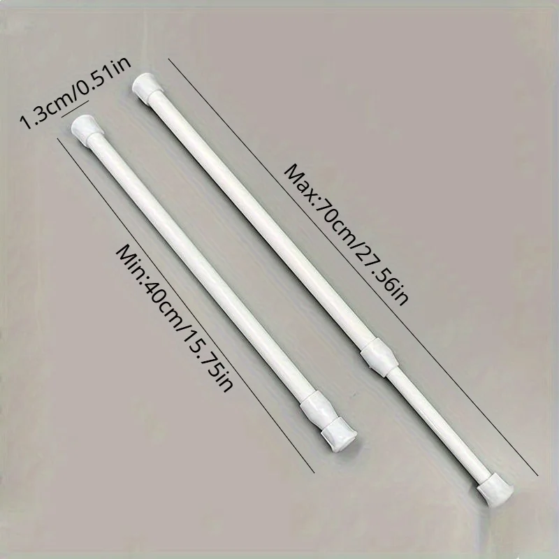 1pc Multifunctional Non-Slip Punch-Free Telescopic Fine Bar, Towel Bar for Bathroom, White