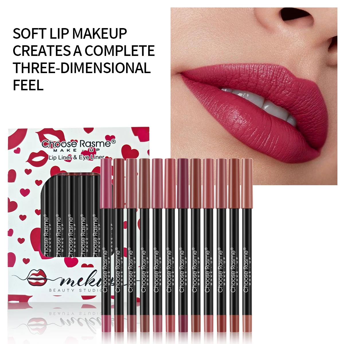 12 pcs Lip Liner Pencil Set Matte Lipliner Pencil Lipstick Waterproof Long Lasting Nude Contour Lipstick Pen Lip Tint Cosmetics 3