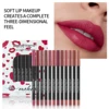 12 pcs Lip Liner Pencil Set Matte Lipliner Pencil Lipstick Waterproof Long Lasting Nude Contour Lipstick Pen Lip Tint Cosmetics 3