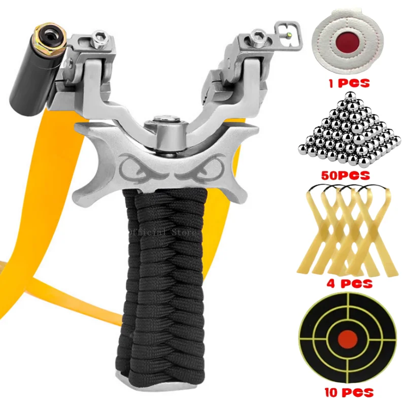 

Рогатка для стрельбы высокой точности, Рогатка высокой мощности из нержавеющей стали, катапульта с резиновыми лентами, Рогатка для охоты и стрельбы на открытом воздухе