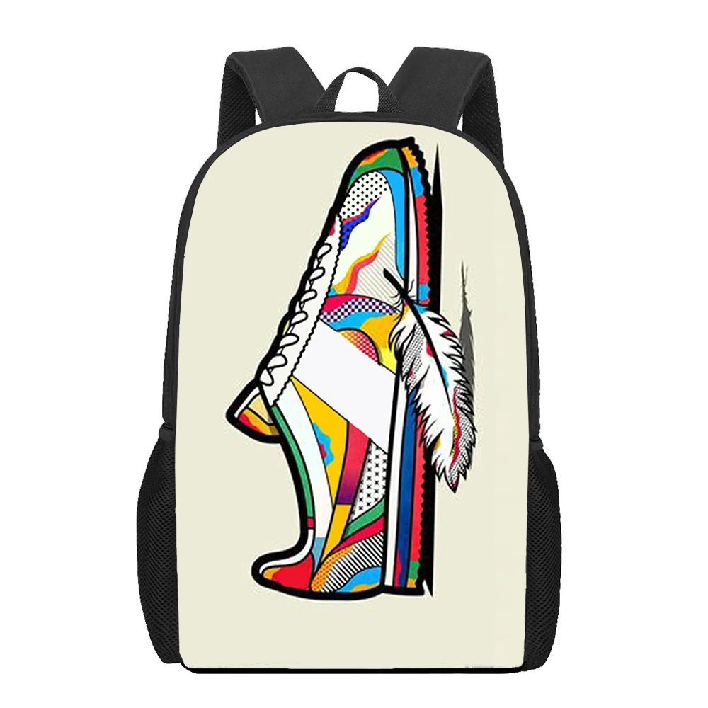 Mochila con patrón de zapatillas de deporte de Arte de dibujos