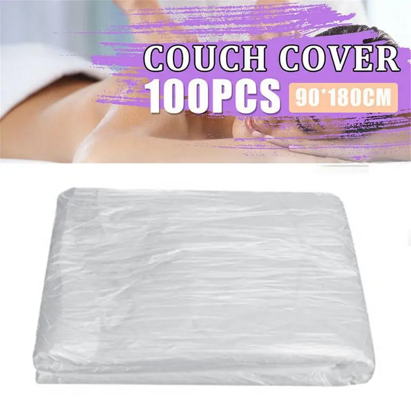 Massage Table Sheets 100pcs One Use PVC SPA Bed Cover Oil-Waterproof Protective Sheets For SPA Tattoo Massage Tables Beds 5