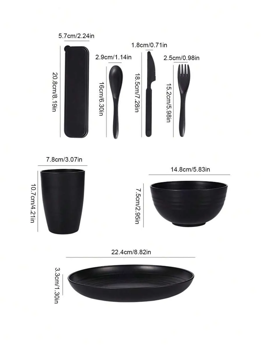 28pcs Plastic tableware set 6