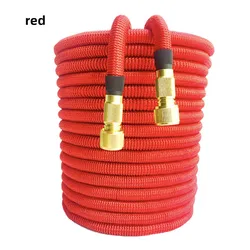 Deluxe Expandable High-Pressure Garden Watering Hose - 25ft (Red)