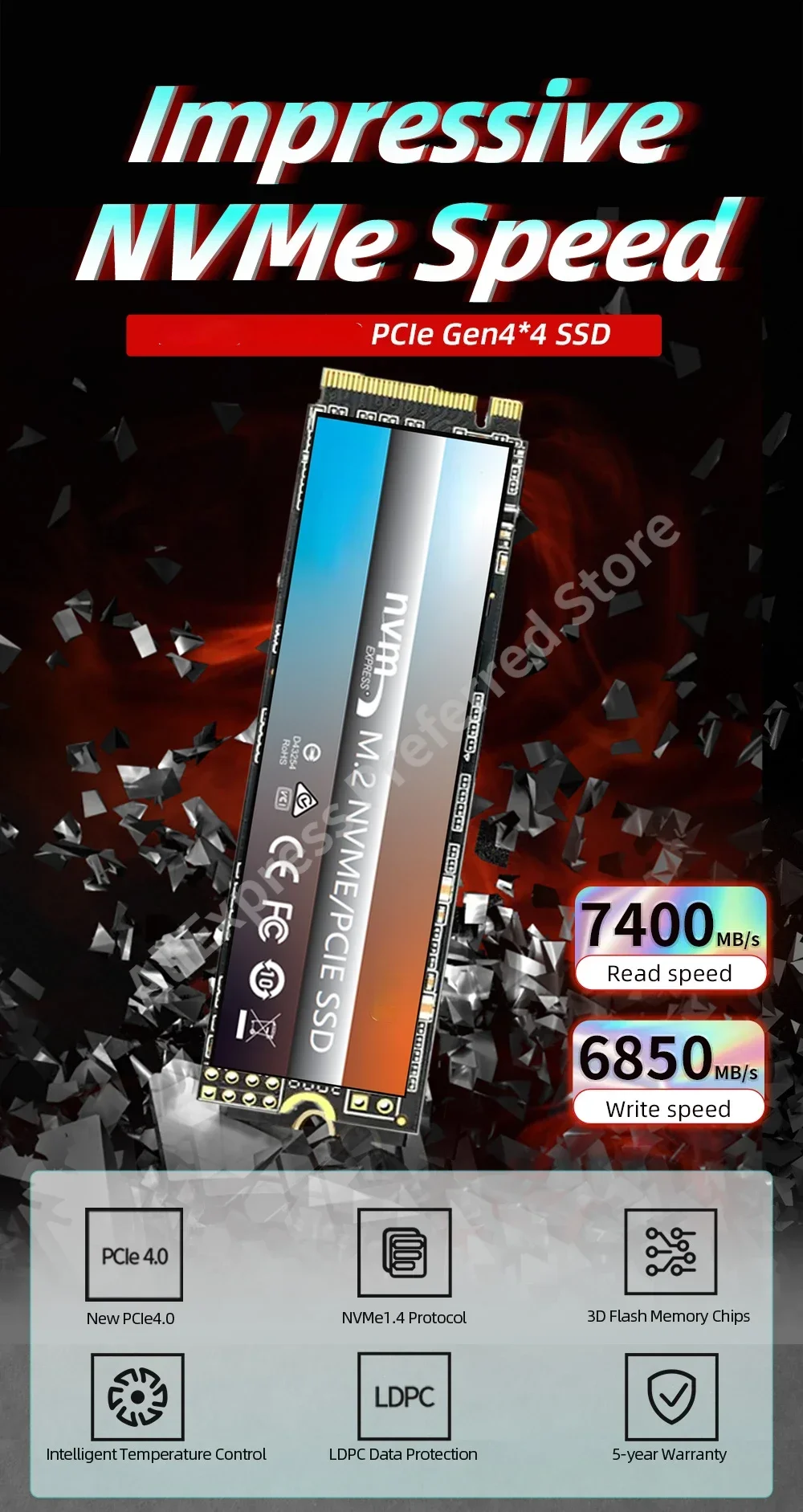 濭 ִ  ָ Ʈ ũ, PS5 SSD NVME M2 1TB 2TB M2 2280 NVMe SSD 4TB PCIe4.0 DRAM ĳ, PS5 ũž