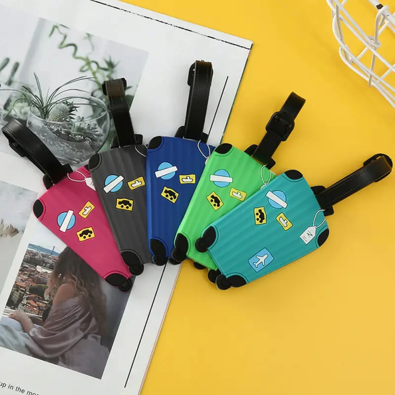 Pvc Luggage Name Tag Silicone Material Trolley Case Boarding Suitcase Label Tag Color Classification