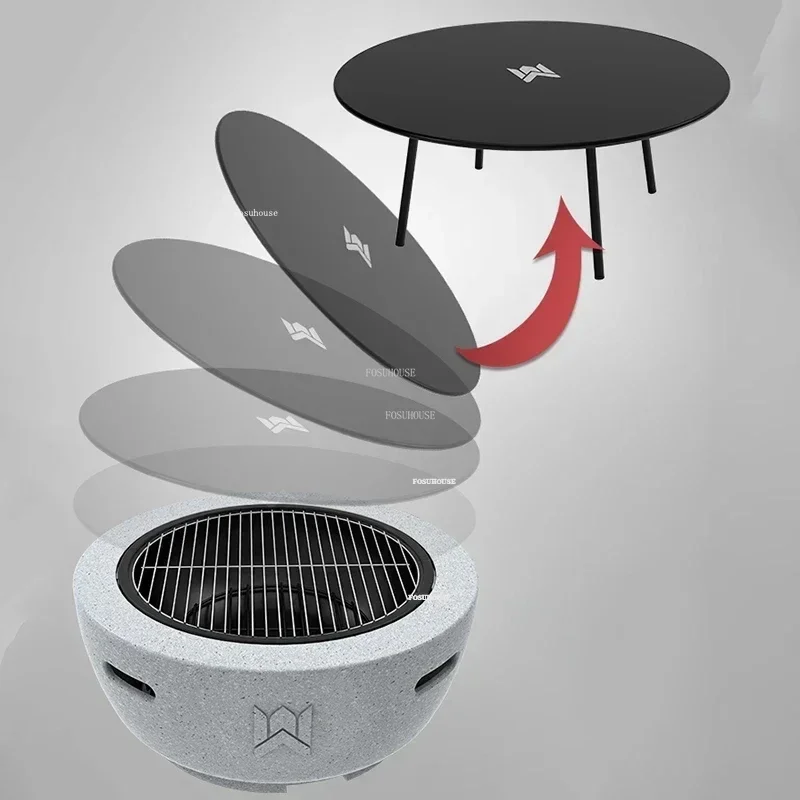 Nordic Minimalist Fire Pits Home Indoor Heating Grill Stand Camping Furnace Outdoor Garden Bonfire Party Grilled Brazier Table X