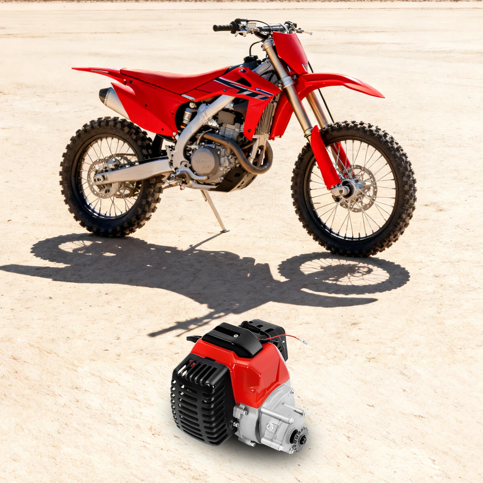 49CC 2-Stroke Engine Motor Complete Motorcycle Engine Replacement Motor with Cylinder Piston Crank for Scooter Dirt Bike