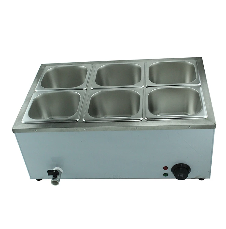 Food Warmer Catering Equipment Supplies 6 Pans Table Top Electric Chocolate Melting Machine