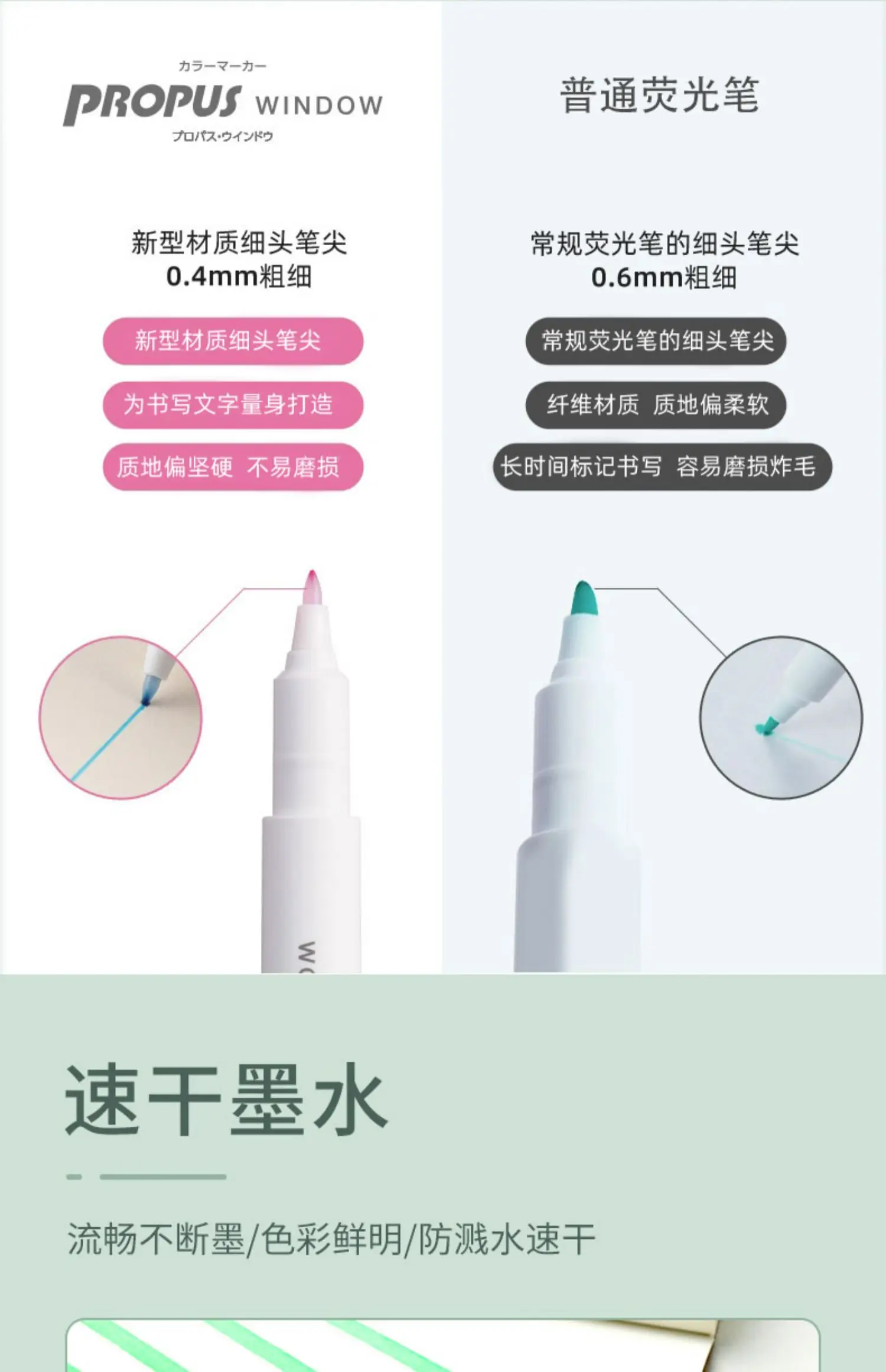 Schreibwaren Japanische Uni Textmarker Marcador Doble Arkadaş 0,4mm/4mm Windows Marker Set Hand Konto Mark Graffiti Farbe ру 1911 – Detail 5