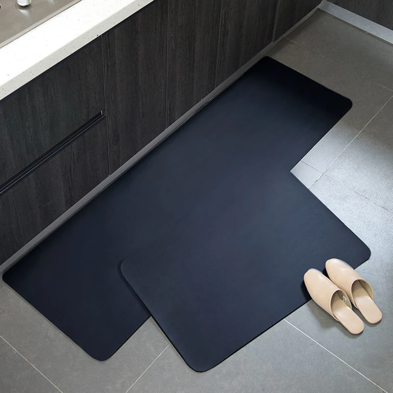 Long Kitchen Mat PU Leather Floor Mats Waterproof Oil Proof Non