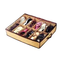 1 Piece Under Bed Shoe Storage Organizer, can accommodate 12 pairs of shoes, with transparent window, breathable, foldable 1