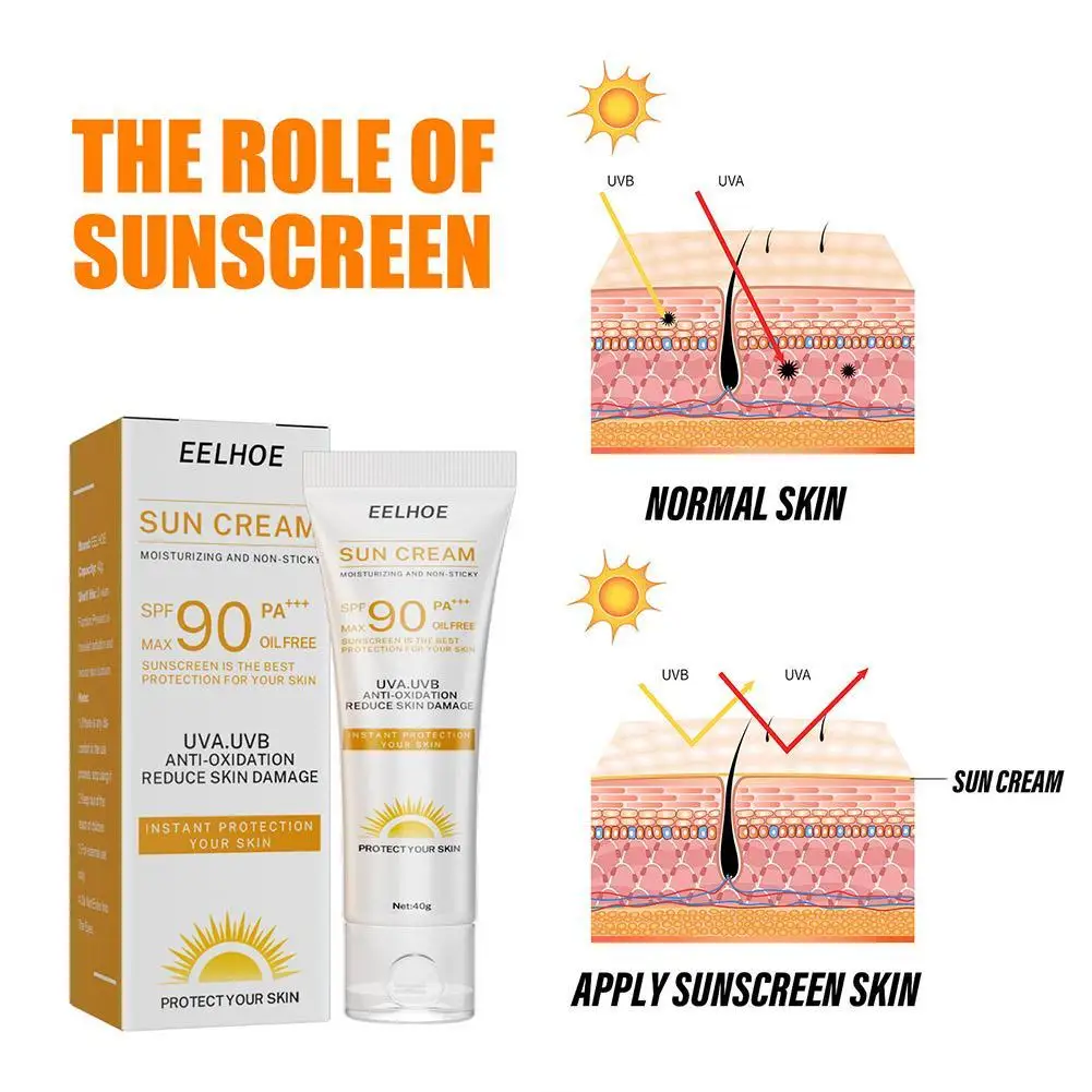 SPF90 Facial Body Sunscreen Rice Serum Whitening Sun Cream Sunblock Skin Protective Cream Anti-Aging Oil-control Moisturizing