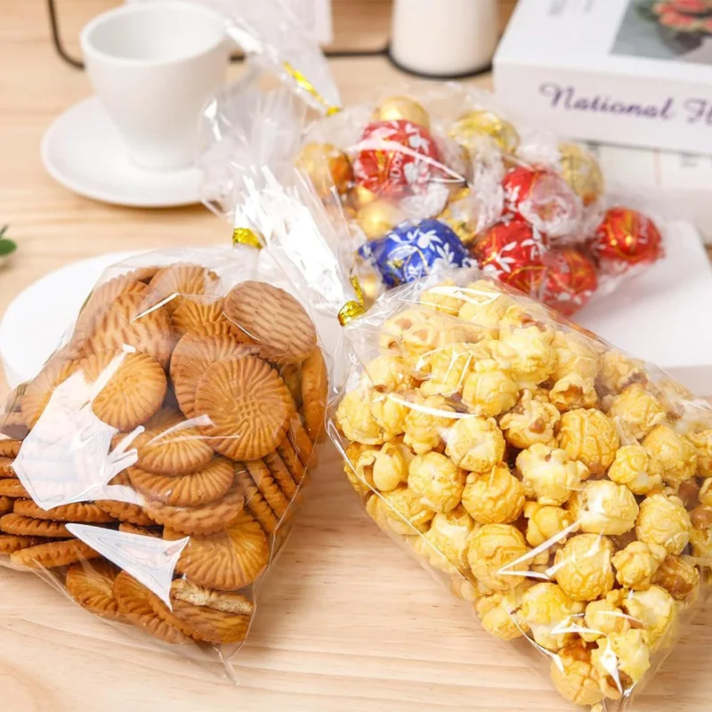 50/100 Stück klare lange Süßigkeiten-Leckerli-Beutel aus Zellophan, Kekse, Lutscher, Plastiktüte, Lebensmittel-Geschenkverpackung, Hochzeit, Geburtstag, Dekoration, Zubehör – Detail 2