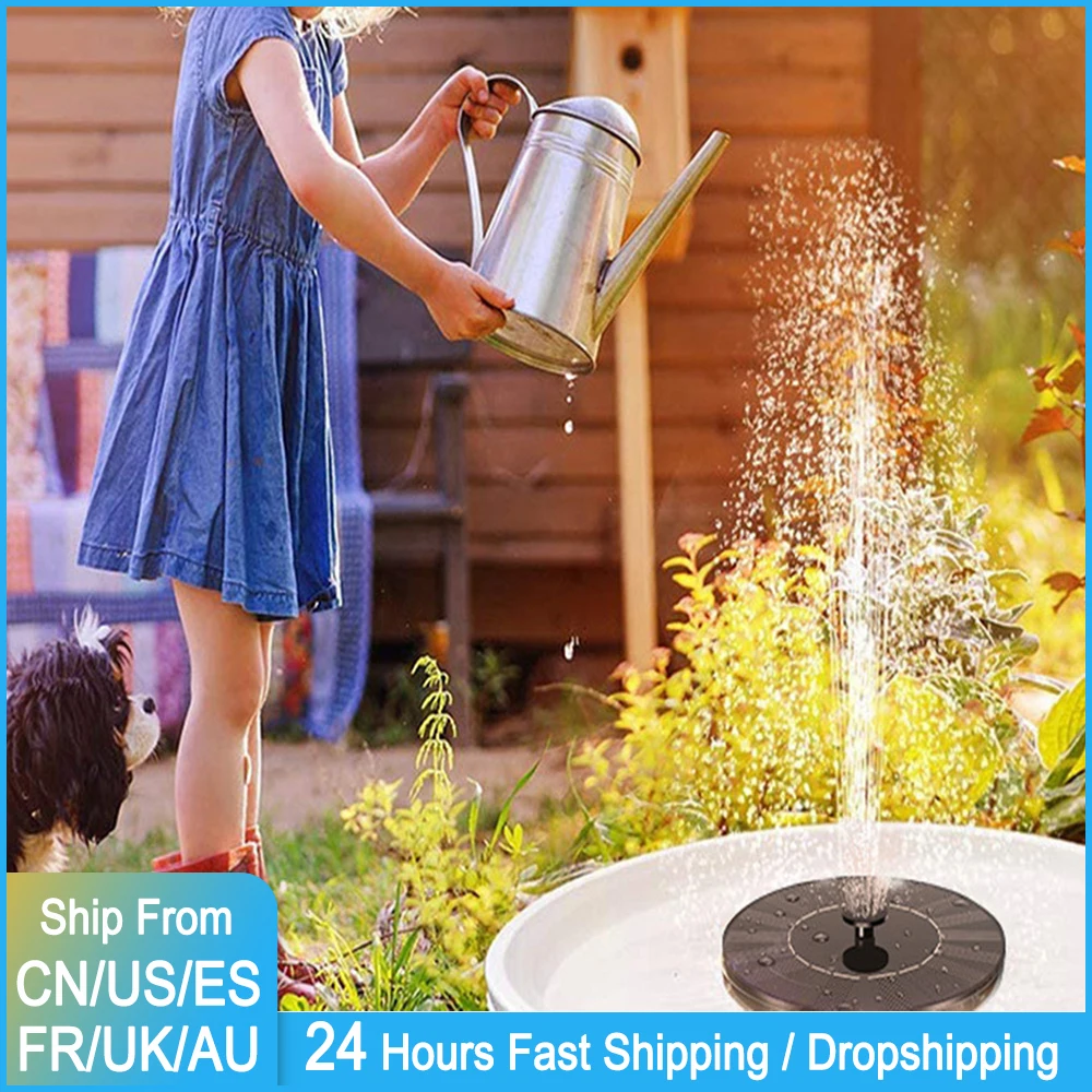 Outdoor Floating Solar Waterfall Fountain Garden Pool Pond Bird Bath