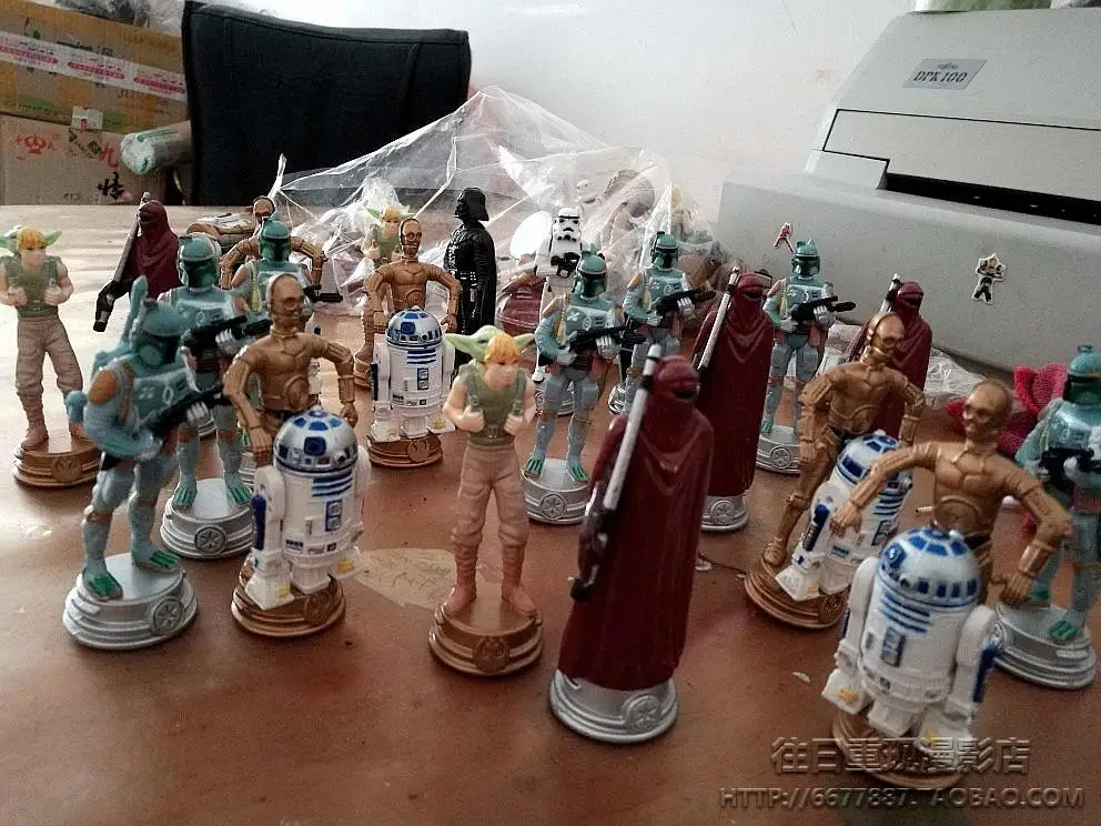 스타 워즈 전쟁 체스 R2-D2 C-3PO 대량 팩, 다스 베이더 스톰트루퍼 보바 펫 인형 선물, 장난감 모델, 애니메이션 피규어 수집 장식품