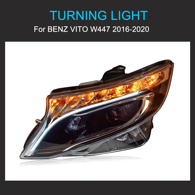 1 Pair LED Headlight Assembly for Benz VITO W447 2016-2020 Headlight Plug  and Play with LED DRL Sequential Turning Head Light - AliExpress
