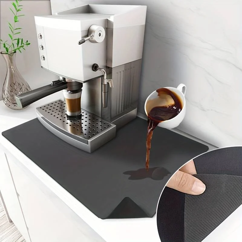 Absorbent Microfiber Coffee Bar Mat - Dish Drying Mat