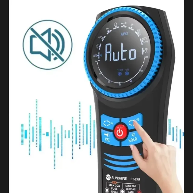 أفوميتر ديجيتال SUNSHINE DT-24R (أوتو رينج) – تحديد تلقائي لنوع الجهد (AC/DC) والقياسات 5
