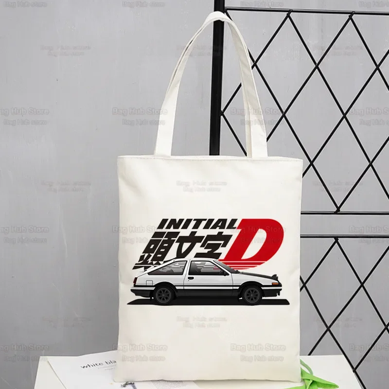 

Холщовые простые сумки для покупок с аниме Drift AE86 Initial D, JDM манга Takumi Fujiwara Drift Car Akagi RedSuns, упаковка, ручная сумка