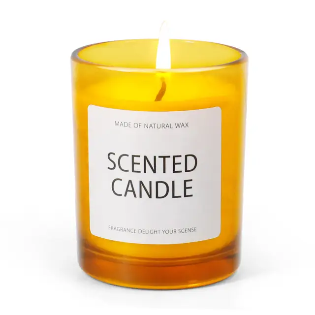 Illatos Gyertyák Edény Borostyán Narancssárga Csésze Természetes Tartós Füst Nélküli Égő Fürdő Stressz Megkönnyebbülés Kézzel Készített Ajándékok - Image 5