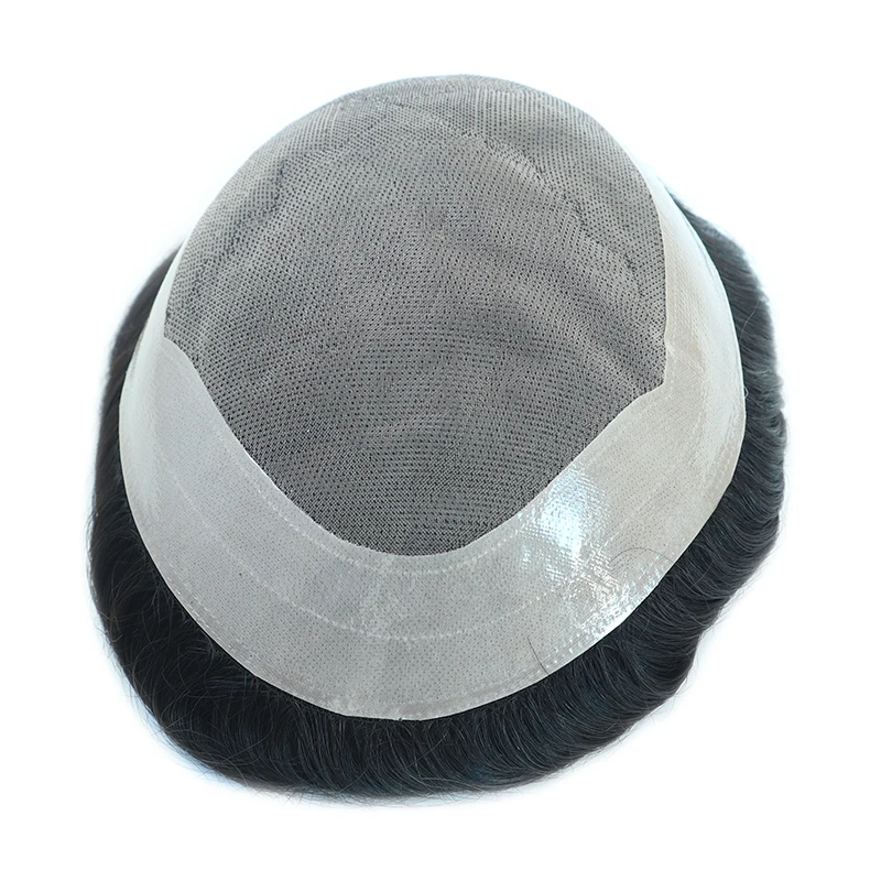 Human hair toupee Male Hair Men Toupee Durable Fine Mono NPU Base Indian Remy Hair Replacement System Men's Prosthesis Hairpieces Natural Hairline