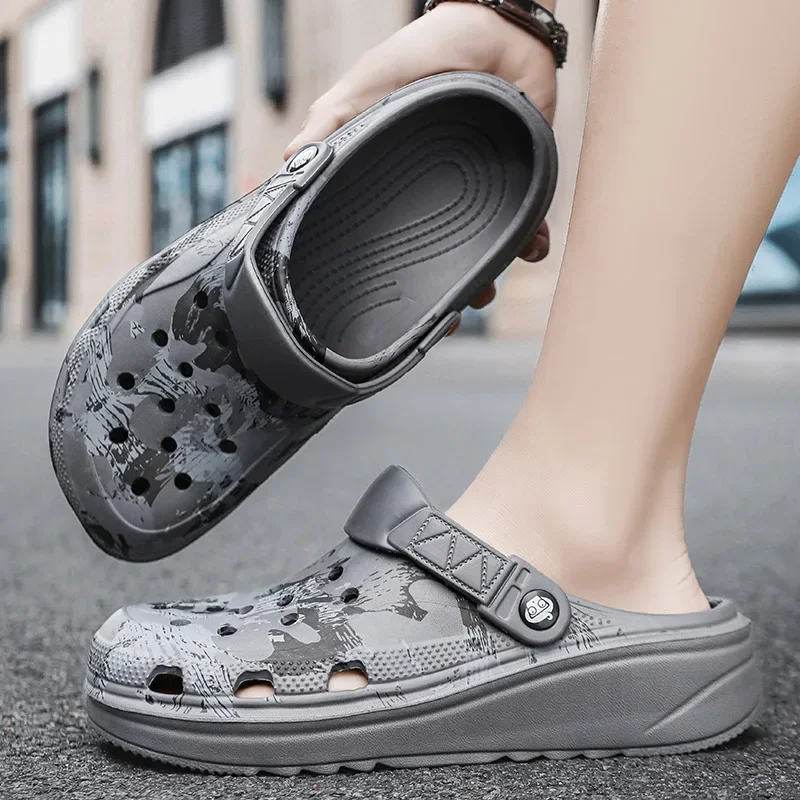 Men Slippers Camouflage Platform Outdoor Summer Clogs Shoe Women Beach Sandals Male Soft EVA Indoor Home Slides Lover Flip Flops 5