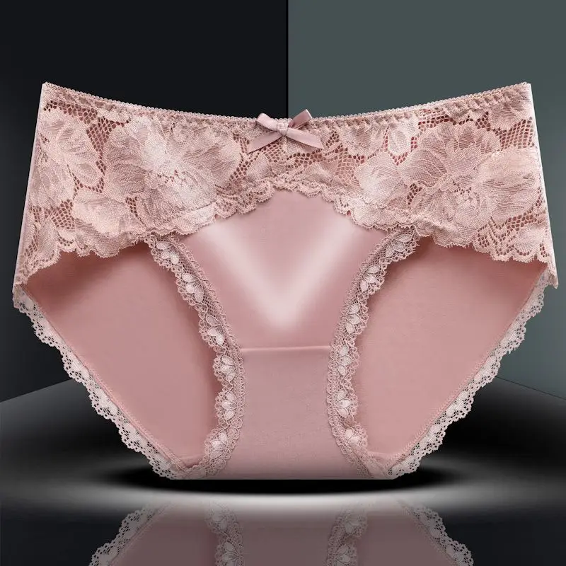 Sexy Lace Traceless Panties Women Underwear Patchwork Triangle Panties Thong Sexy Lingerie Solid Cotton Bottom High-end Luxury