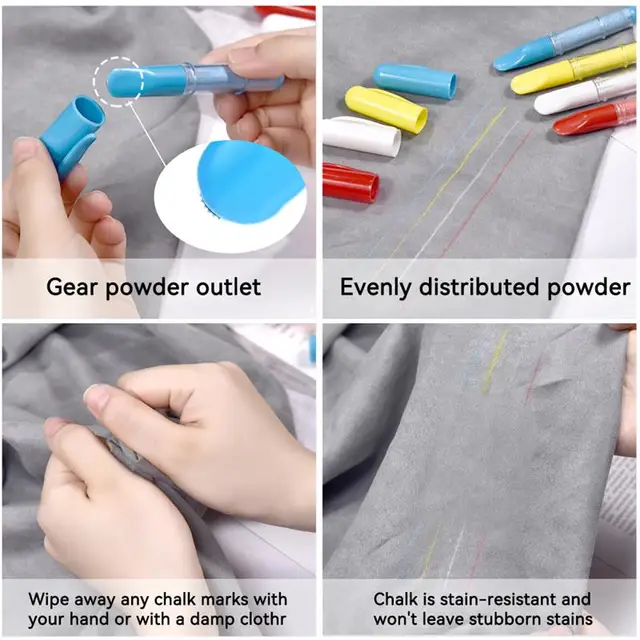 Set 8 Matite Gesso Per Sarta - Bianco E Nero, 17 Cm, Per Tessuti Chiari E Scuri - Foto 4