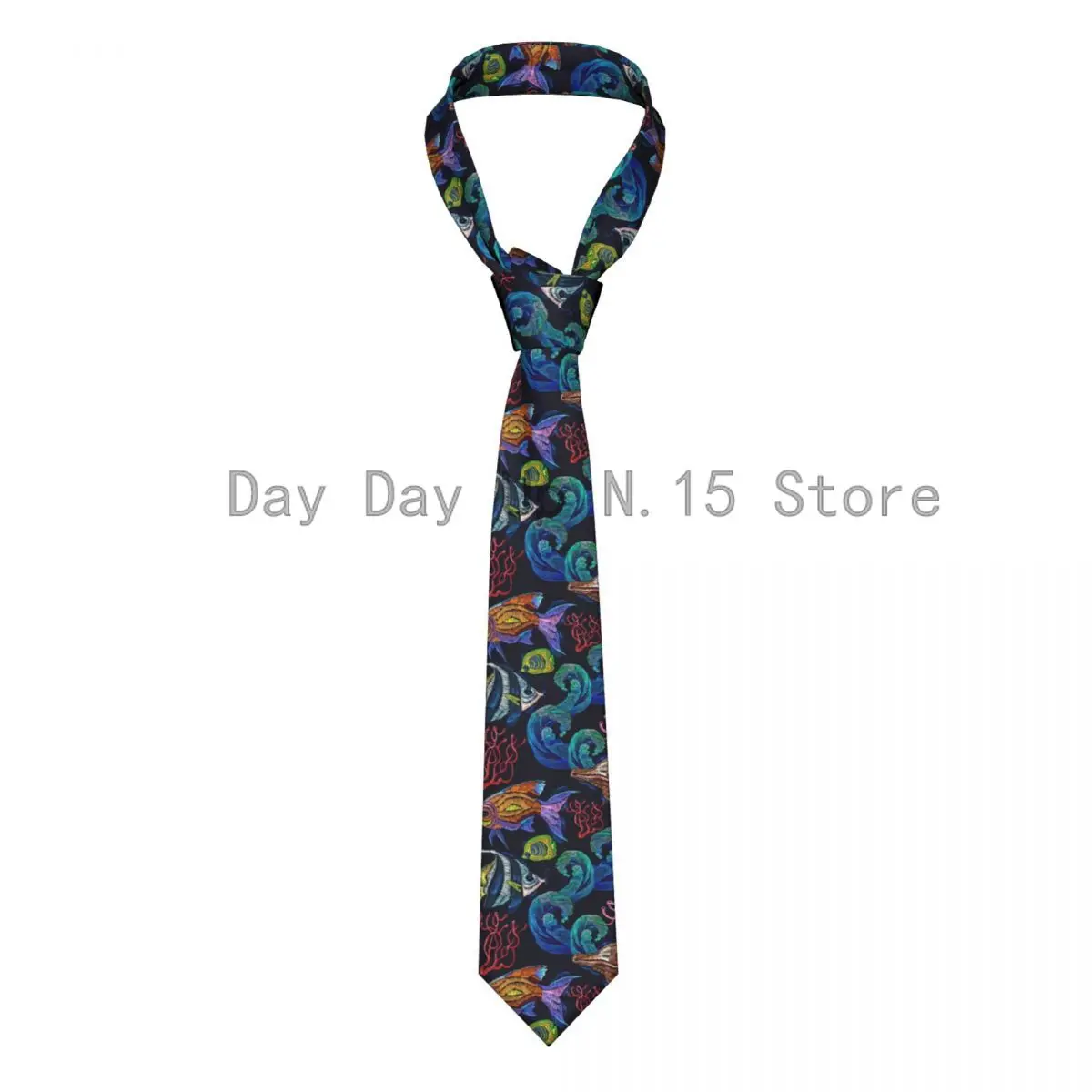 

Casual Arrowhead Skinny Sea Shells Corals Fishes Necktie Slim Tie For Men Man Accessories Simplicity For Party Formal Tie