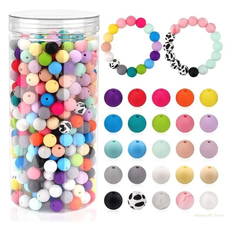 

Y4UD Silicone Beads for Keychain Phone Lanyard Making DIY Multiple Color