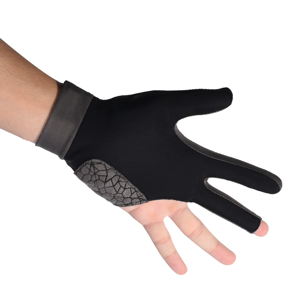 Professional Anti Slip 3 Finger Billiards Glove Lightweight Fabric Snooker Pool Accessory Left Hand Glove Game Equipment