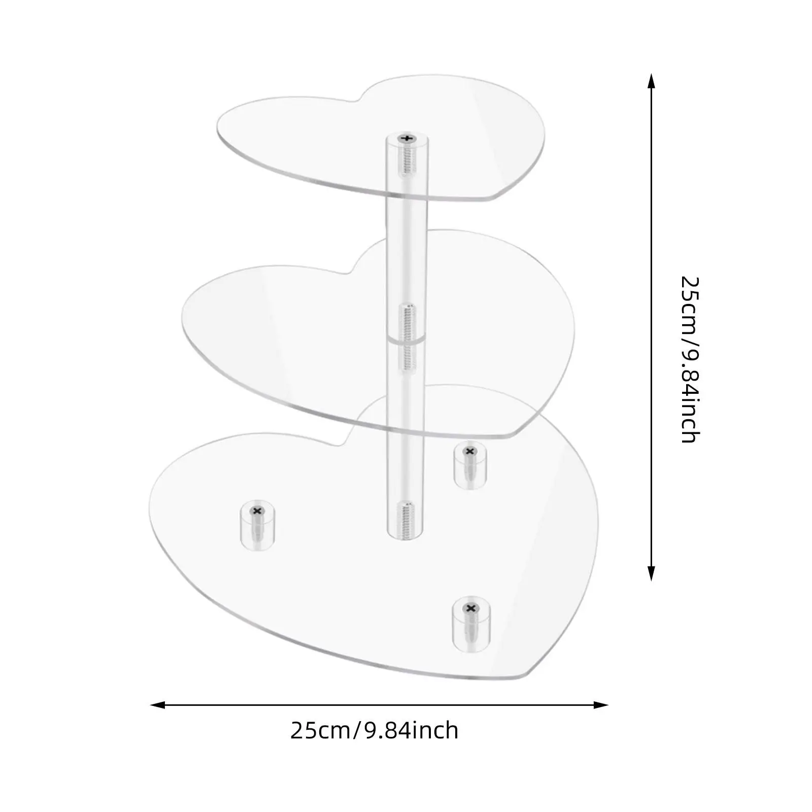 Cake Stand 3 Layer with Rod Feet Serving Tray Cupcake Stand Holder Dessert Candy Dish for Table Countertop Party Wedding Kitchen