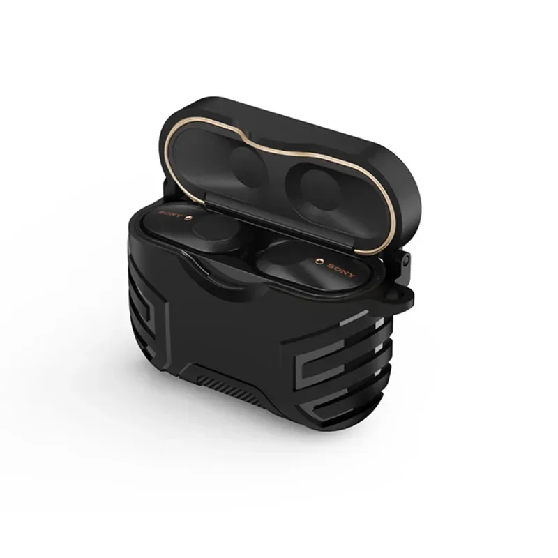 Shockproof Armor Earphone Protective Cover with Keychain, Durable and Drop-Proof