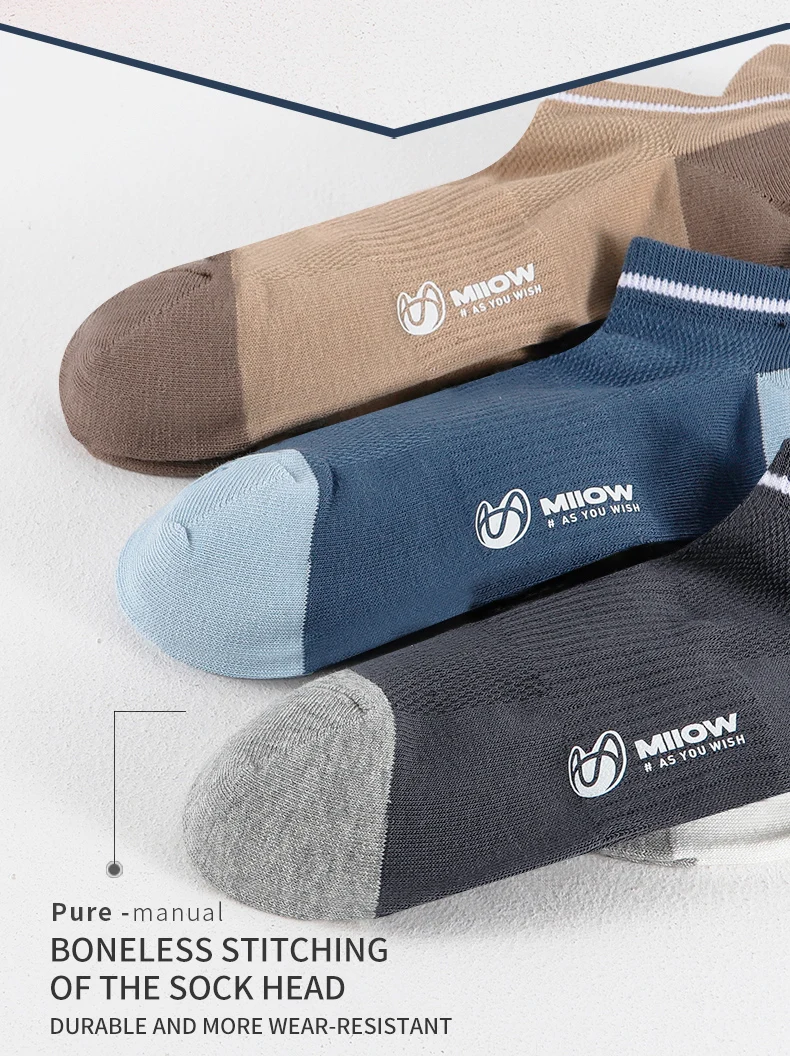Men Cotton Ankle Socks – Summer Casual Patchwork Low Cut Breathable Sock Set
