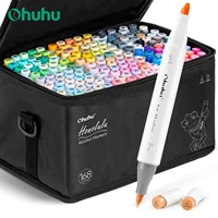 Ohuhu Honolulu 168 Colors Marker Pen Set Alcohol Art Markers Refillable Dual Tips Sketching Drawing Manga School Art Supplies 1