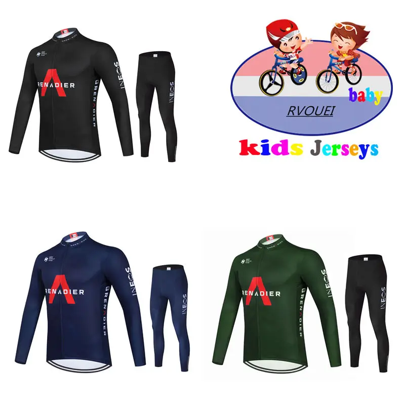 New Ineos High Quality Kids Cycling Clothing Summer Kids Jersey Set