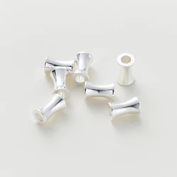 Gold Plated Brass Cylindrical Spacer Beads - High Quality Jewelry Accessories (Set of 20) - 5 x 10mm (Silver)