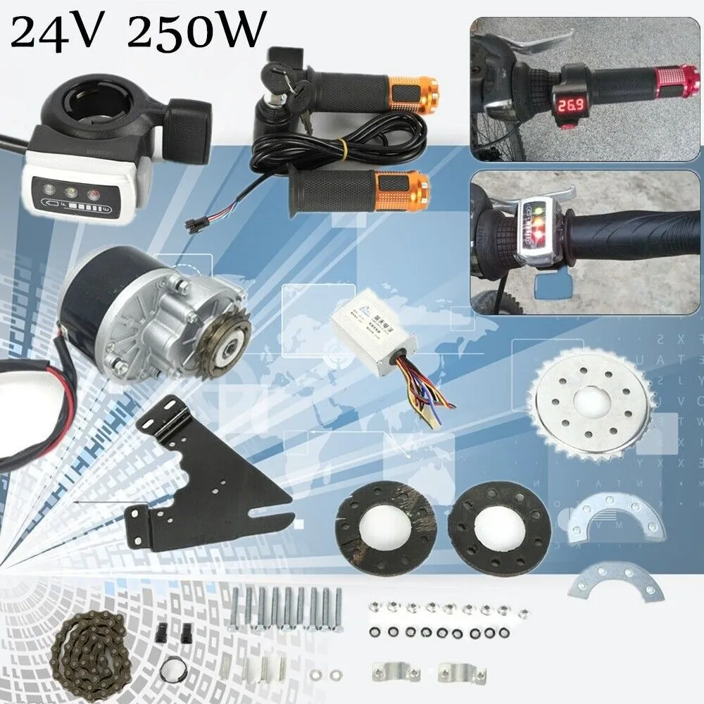 Electric Bike Left Side Drive Motor Kit Mountain Bike Conversion Custom Thumb Kit 250W 24V Electric Conversion Kit Drive Custom 36v 250w 48v 500w pedal assist front and rear drive hub motor other electric bicycle parts