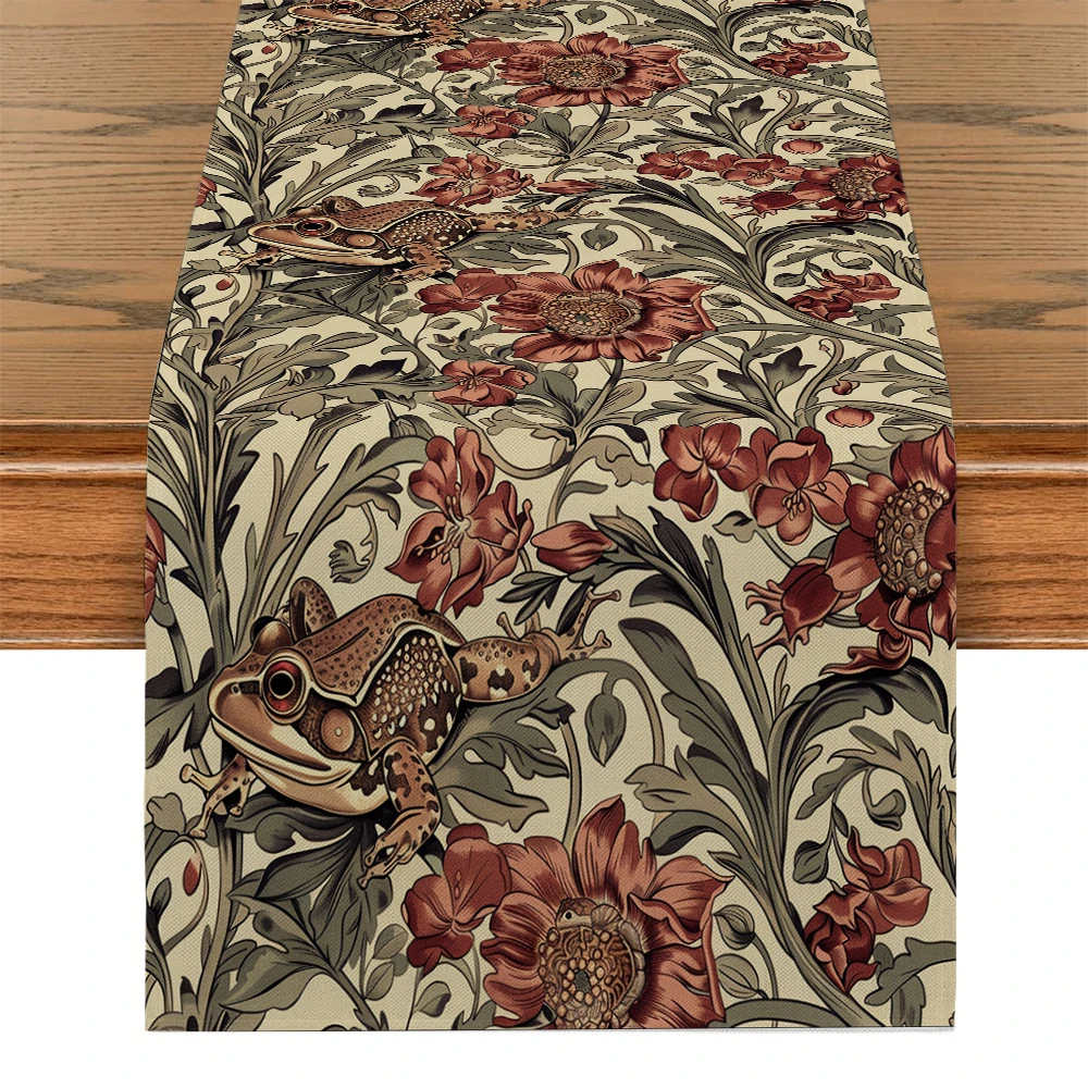 

William Morris Frog Leaf Table Runners Tablecloth Home Decoration Dining Tables Table Runner Wedding Party Tablecover