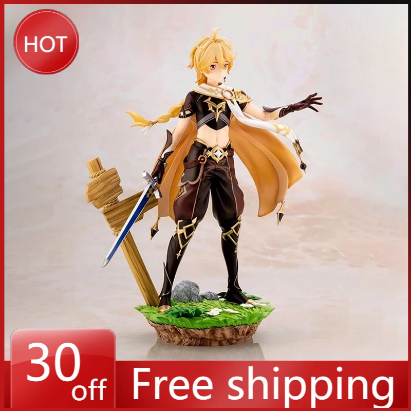 

22cm Genshin Impact Figure Aether Lumine Pvc Cute Kawaii Beautiful Girl Anime Action Collection Desktop Ornament Decoration Toy