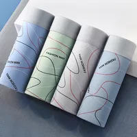 Sous-vêtements homme 2025 caleçon à quatre coins doux pour la peau confortable imprimé géométrique garçons boxer pour hommes vêtements 2